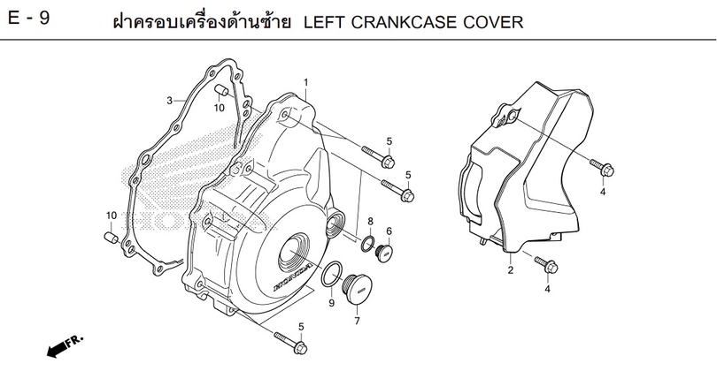 E-9 LEFT CRANKCASE COVER