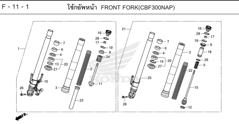 F-11-1 II-I FRONT FORK(CBF300NAP)