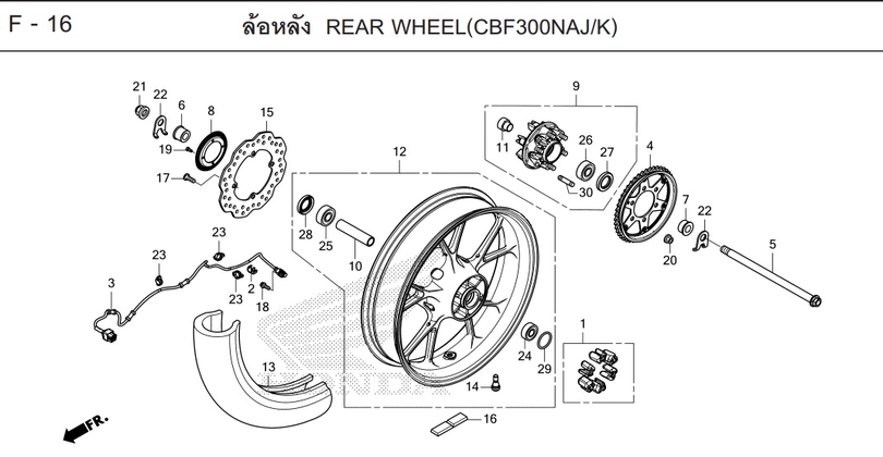 F-16 REAR WHEEL(CBF300NAJ/K)