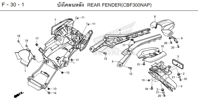 F-30-1 30-1 REAR FENDER(CBF300NAP)