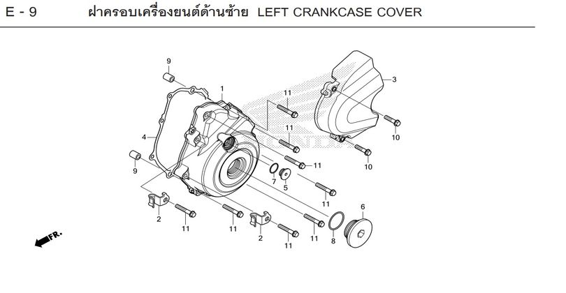 E-9 LEFT CRANKCASE COVER