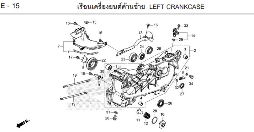 E-15 LEFT CRANKCASE