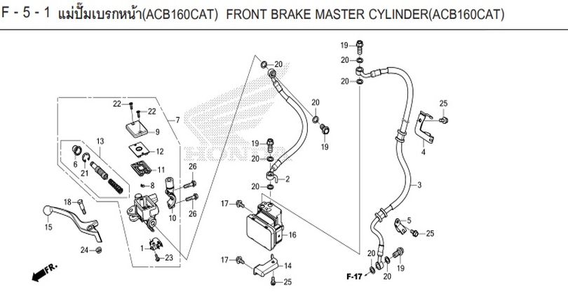 F-5-1 FRONT BRAKE MASTER CYLINDER(ACB160CAT)