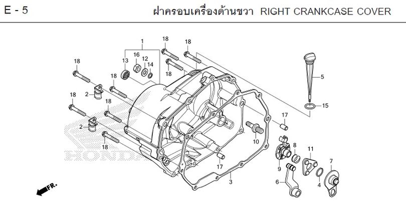E-5 RIGHT CRANKCASE COVER