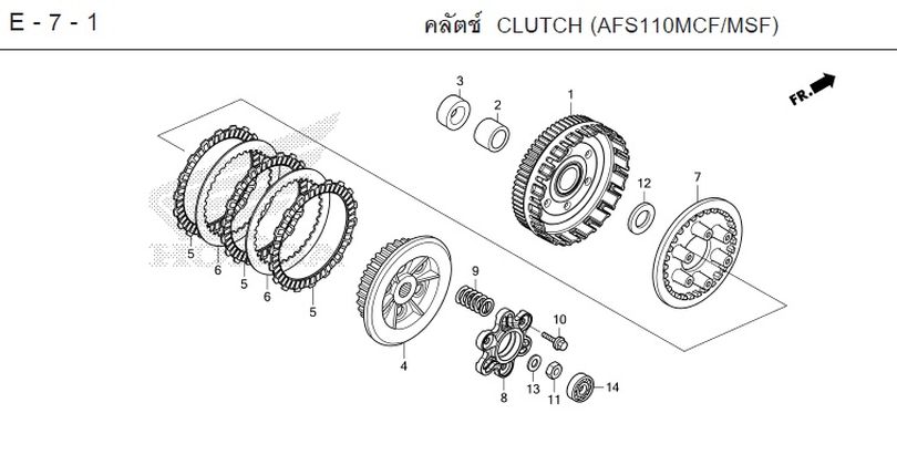 E-7-1 7-1 CLUTCH (AFSIIOMCF/MSF)