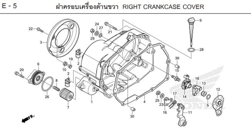 E-5 RIGHT CRANKCASE COVER