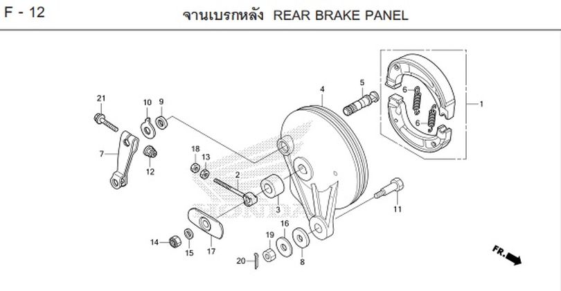 F-12 REAR BRAKE PANEL