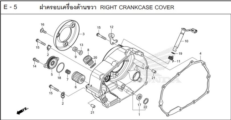 E-5 RIGHT CRANKCASE COVER