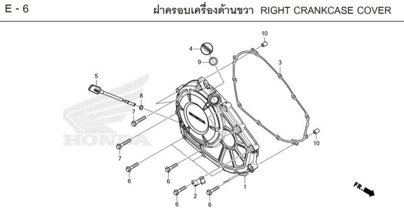E-6 RIGHT CRANKCASE COVER