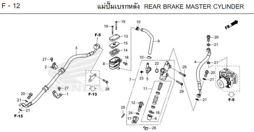 F-12 REAR BRAKE MASTER CYLINDER