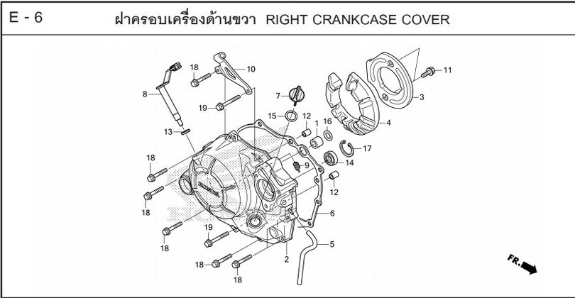 E-6 RIGHT CRANKCASE COVER