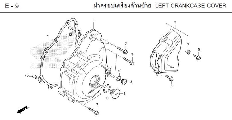 E-9 LEFT CRANKCASE COVER