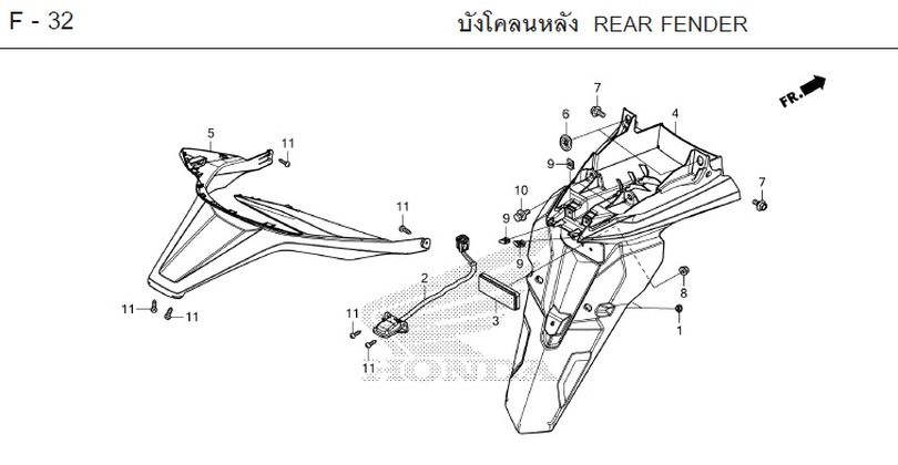F-32 REAR FENDER