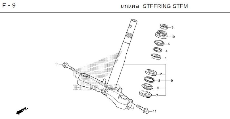 F-9 STEERING STEM