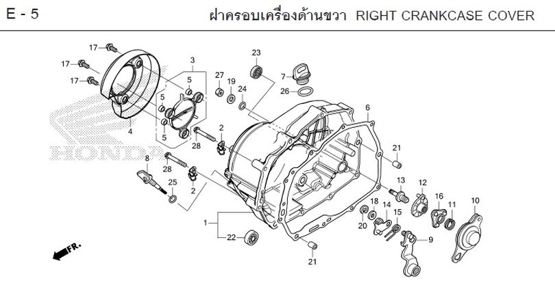 E-5 RIGHT CRANKCASE COVER