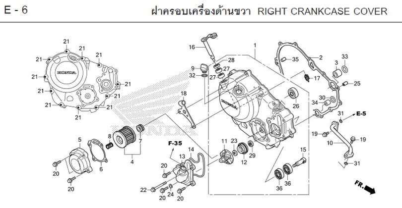 E-6 RIGHT CRANKCASE COVER