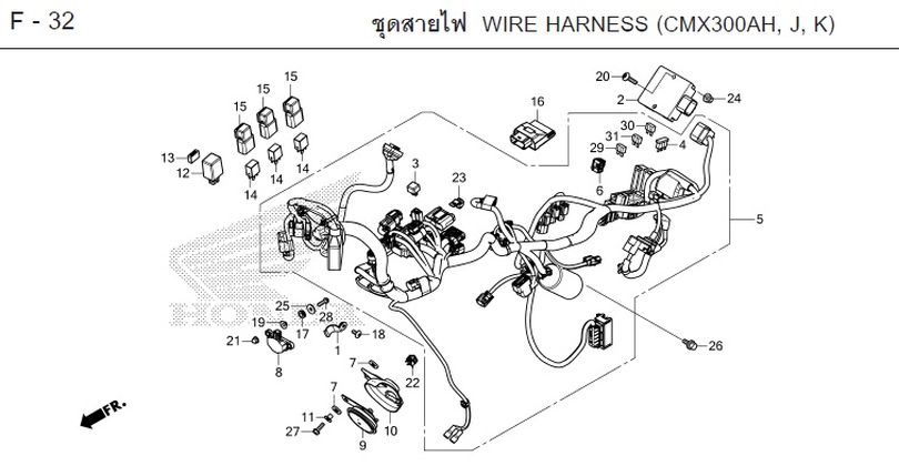 F-32 WIRE HARNESS (CMX300AH, J, K)
