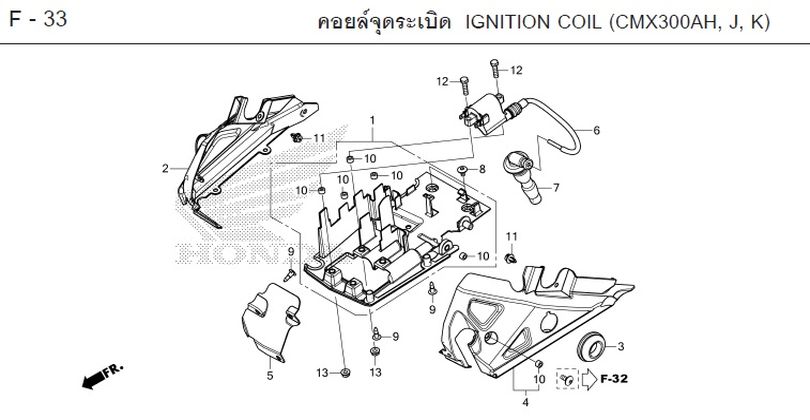 F-33 IGNITION COIL (CMX300AH, J, K)