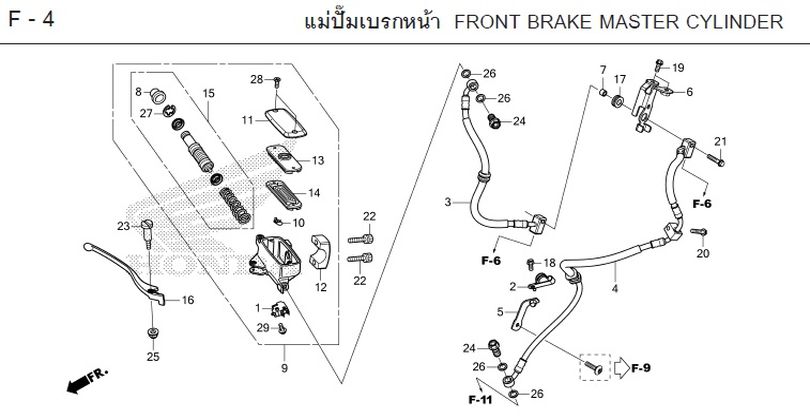 F-4 FRONT BRAKE MASTER CYLINDER