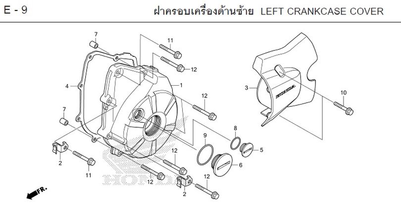 E-9 LEFT CRANKCASE COVER
