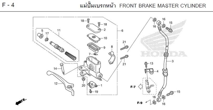 F-4 FRONT BRAKE MASTER CYLINDER