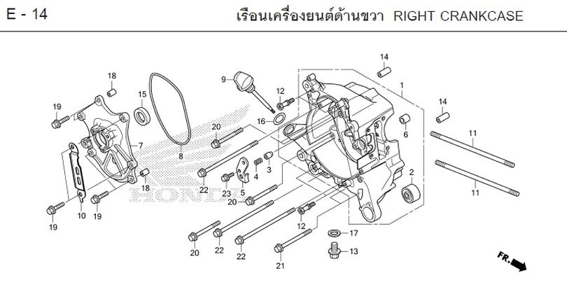 E-14 RIGHT CRANKCASE