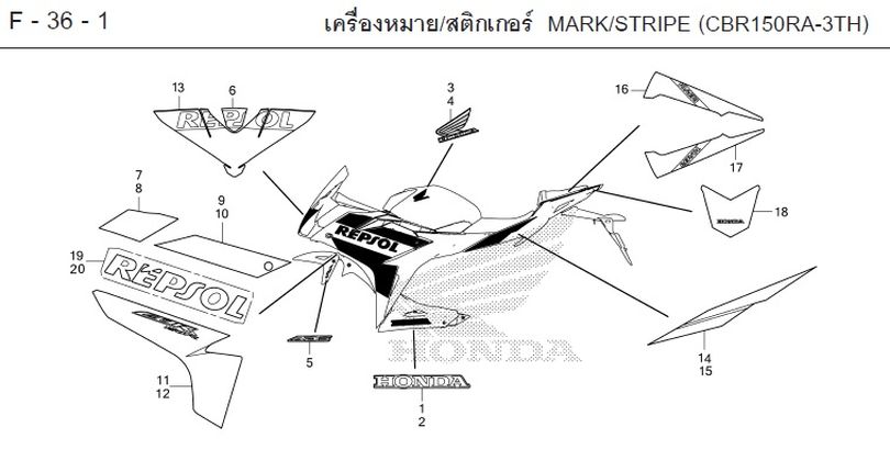 F-36-1 MARK/STRIPE (CBR150RA-3TH)