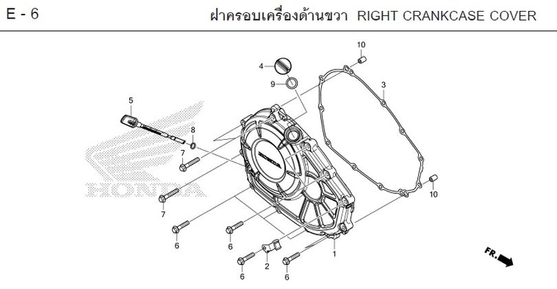 E-6 RIGHT CRANKCASE COVER