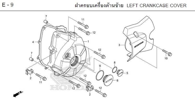 E-9 LEFT CRANKCASE COVER