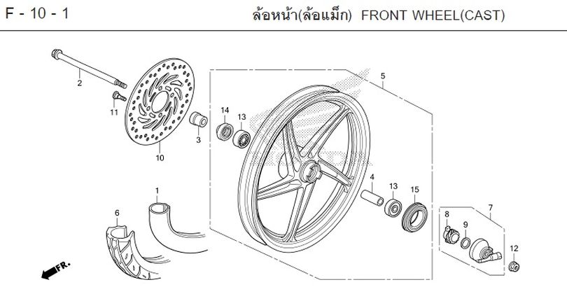 F-10-1 10-1 FRONT WHEEL(CAST)