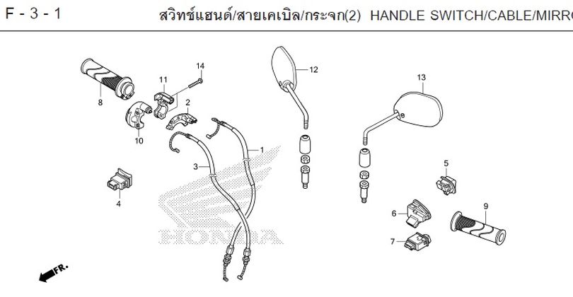 F-3-1 3-1 HANDLE SWITCH/CABLE/MIRR