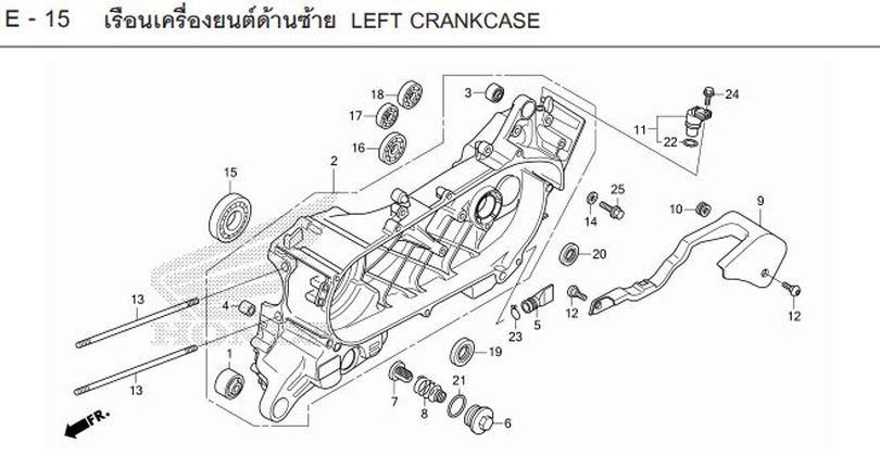 E-15 LEFT CRANKCASE