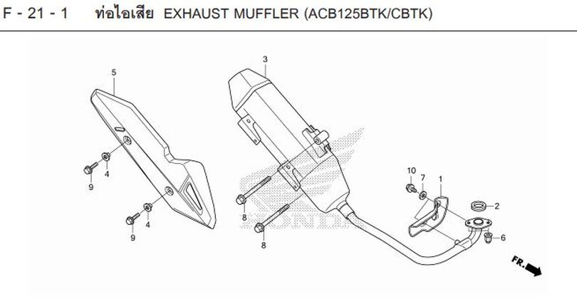 F-21-1 21-1 EXHAUST MUFFLER (ACB125BTK/CBTK)