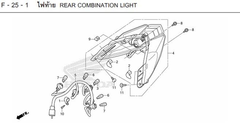 F-25-1 25-1 REAR COMBINATION LIGHT