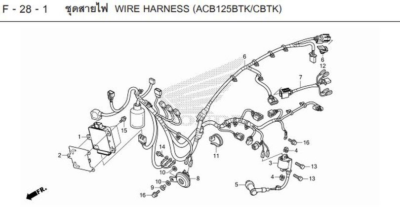 F-28-1 28-1 WIRE HARNESS (ACB125BTK/CBTK)