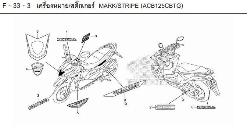 F-33-3 MARK/STRIPE (ACB125CBTG)