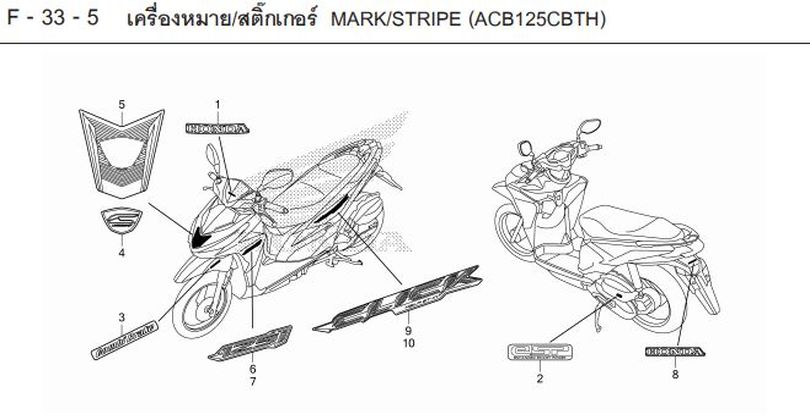 F-33-5 33-5 MARK/STRIPE (ACB125CBTH)