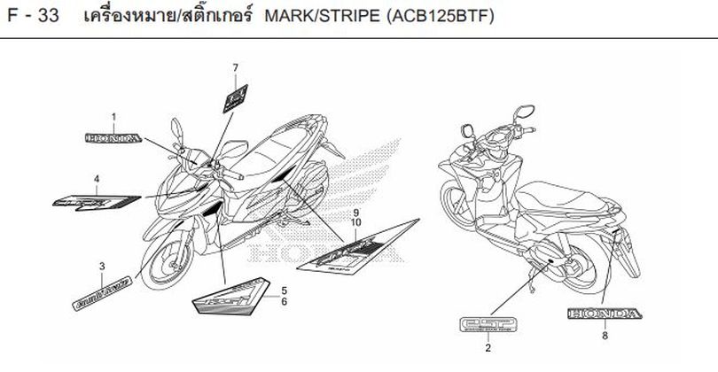 F-33 MARK/STRIPE (ACB125BTF)