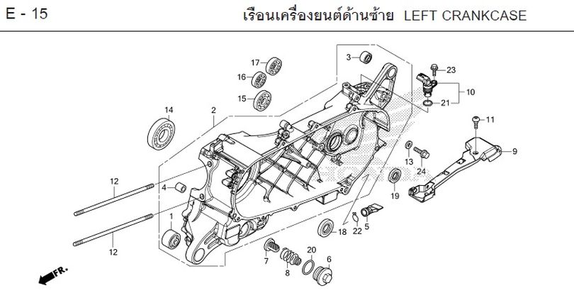 E-15 LEFT CRANKCASE