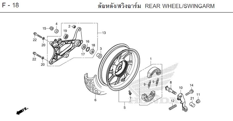 F-18 REAR WHEEL/SWINGARM