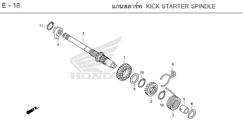 E-18 KICK STARTER SPINDLE