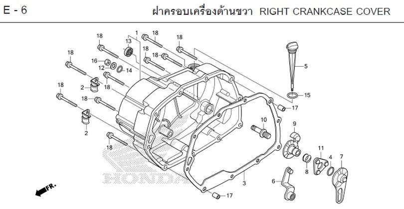 E-6 RIGHT CRANKCASE COVER