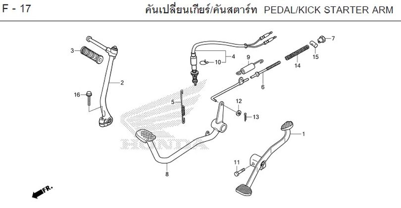 F-17 PEDAL/KICK STARTER ARM
