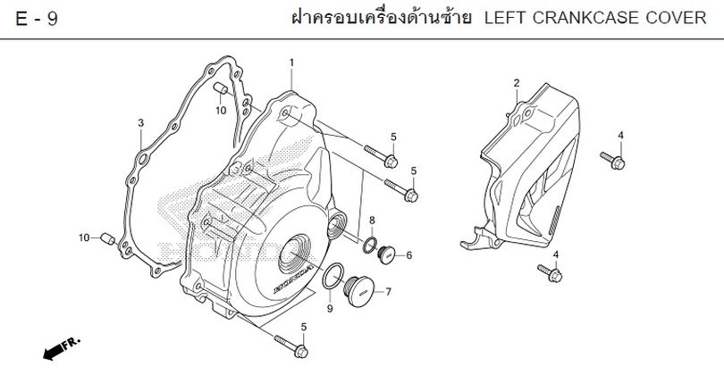 E-9 LEFT CRANKCASE COVER