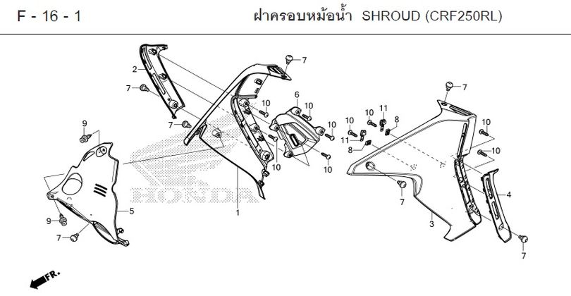 F-16-1 16-1 SHROUD (CRF250RL)
