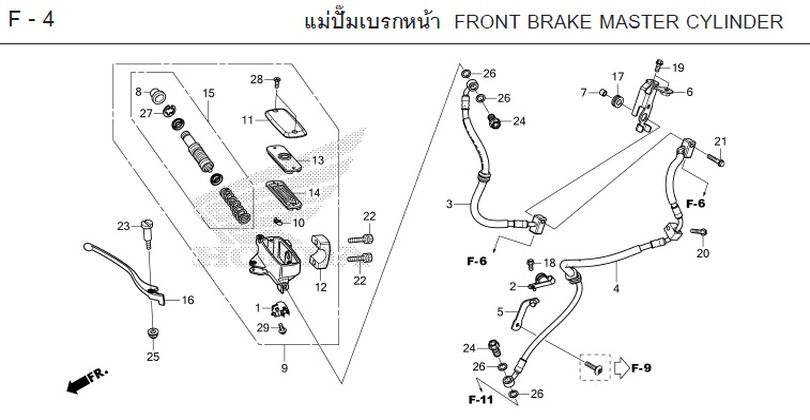 F-4 FRONT BRAKE MASTER CYLINDER