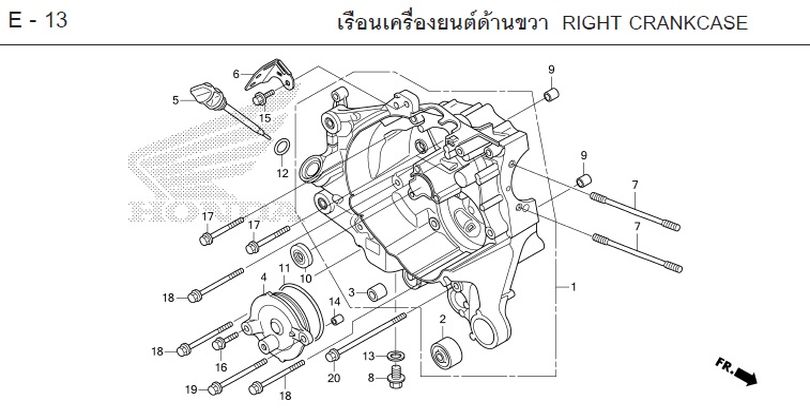 E-13 RIGHT CRANKCASE