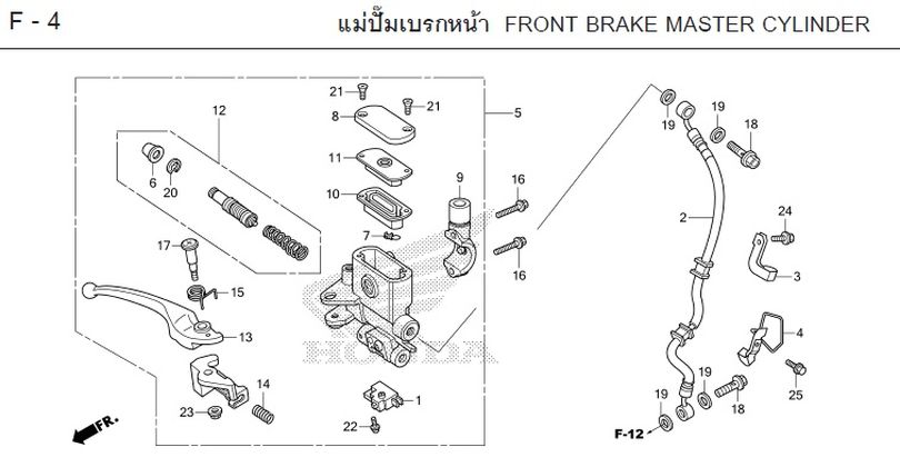 F-4 FRONT BRAKE MASTER CYLINDER