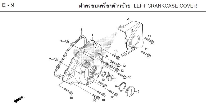 E-9 LEFT CRANKCASE COVER