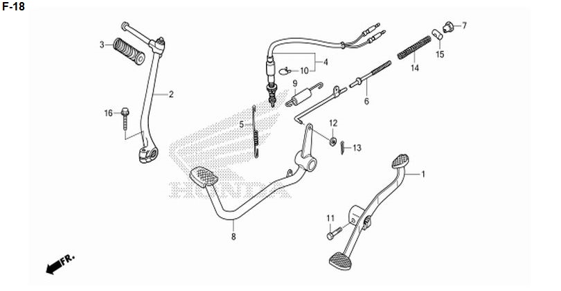 F-18 PEDAL/KICK STARTER ARM